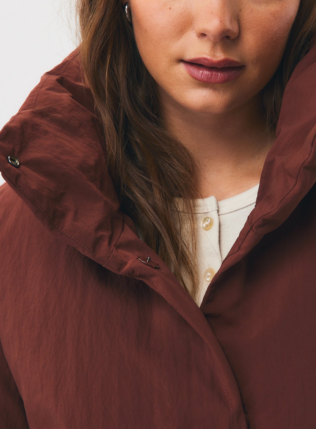 Dark Orange Unquilted Padded Jacket XL - Image 3 thumbnail